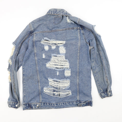 Denim & Co. Womens Blue   Jacket  Size 8   - DIstressed