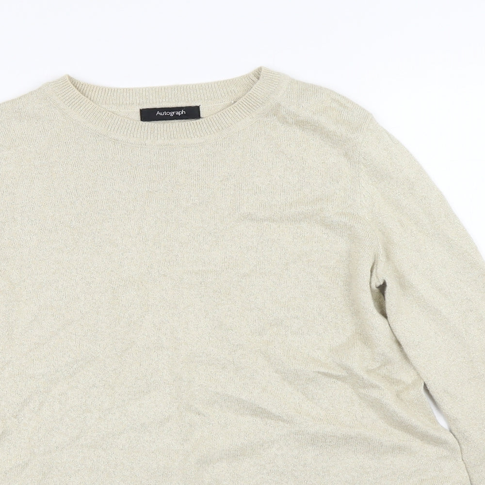 Autograph Womens Gold  Viscose Pullover Sweatshirt Size 10