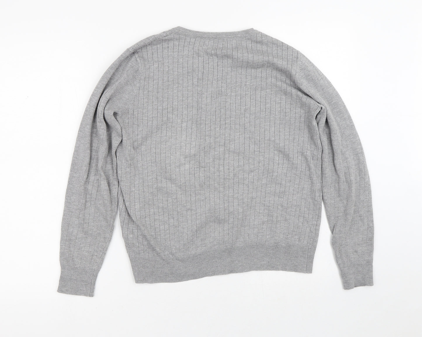 Papaya Womens Grey Crew Neck  Viscose Cardigan Jumper Size 12