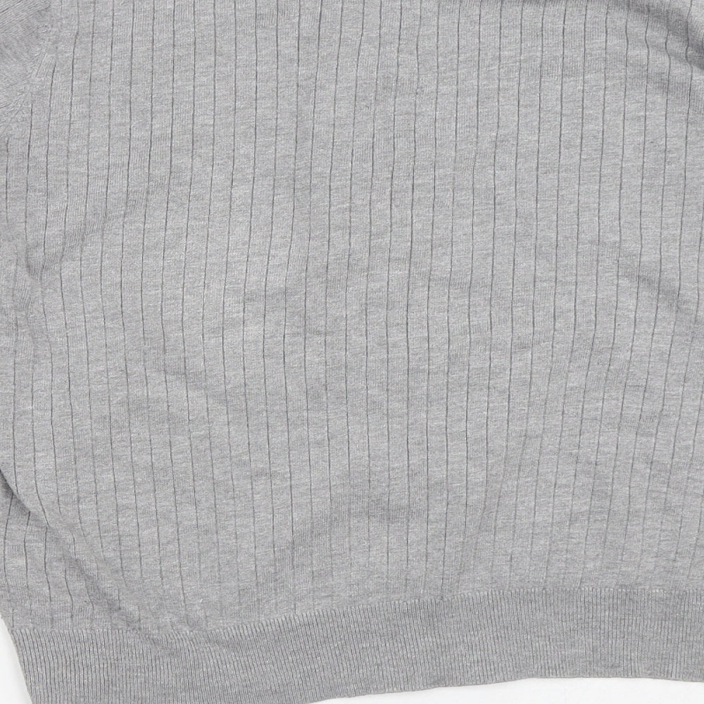 Papaya Womens Grey Crew Neck  Viscose Cardigan Jumper Size 12