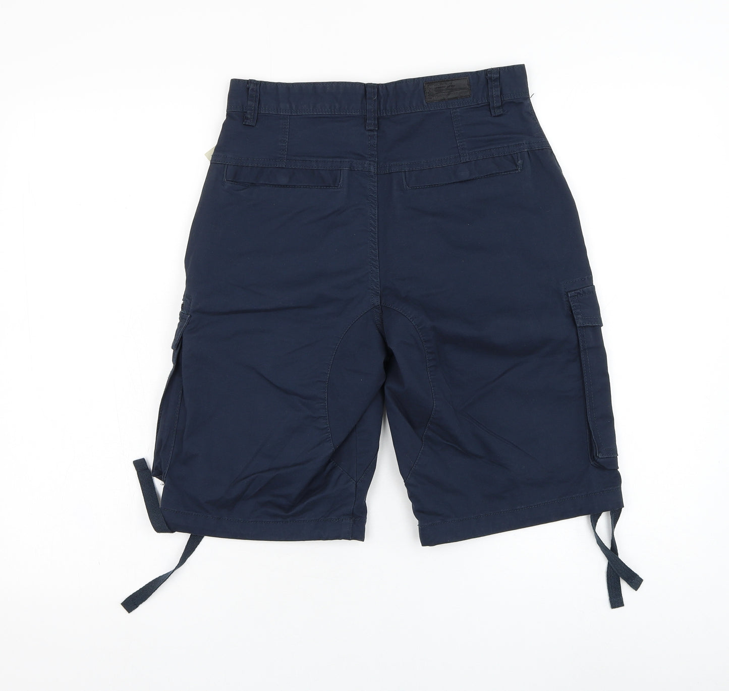Primark Mens Blue  Cotton Cargo Shorts Size 28 in L10 in Regular Zip