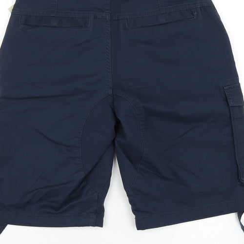 Primark Mens Blue  Cotton Cargo Shorts Size 28 in L10 in Regular Zip