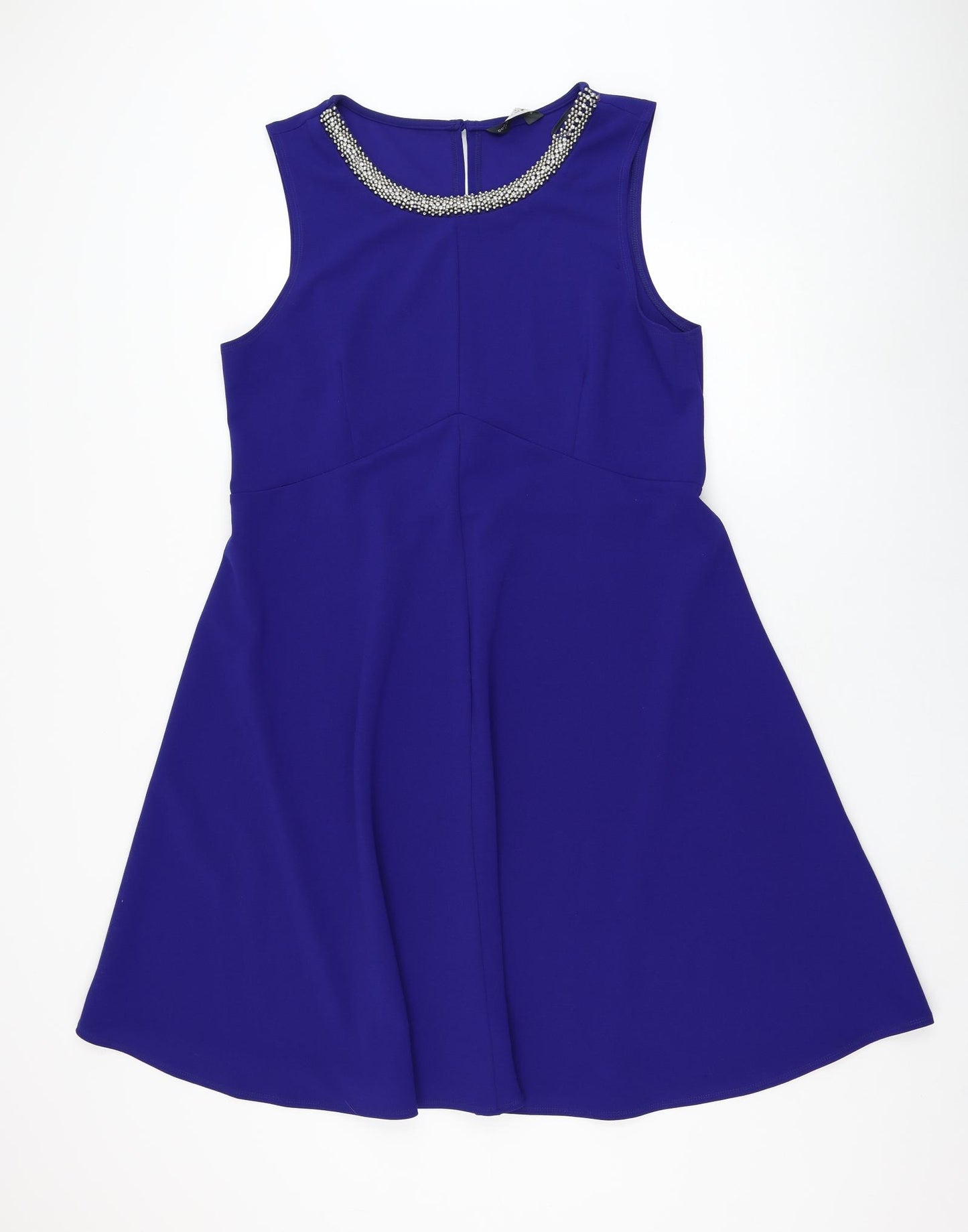 Dorothy Perkins Womens Blue  Polyester Skater Dress  Size 20  Round Neck Pullover