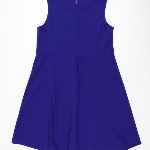 Dorothy Perkins Womens Blue  Polyester Skater Dress  Size 20  Round Neck Pullover