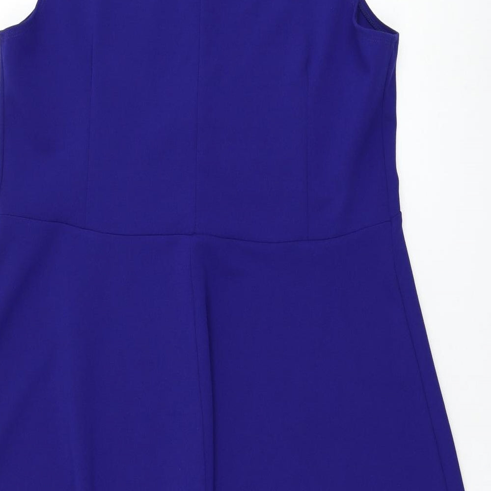 Dorothy Perkins Womens Blue  Polyester Skater Dress  Size 20  Round Neck Pullover