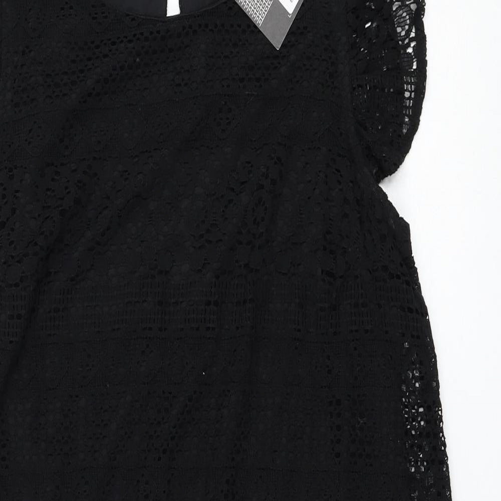 Atmosphere Womens Black  Cotton Shift  Size 18  Roll Neck Pullover