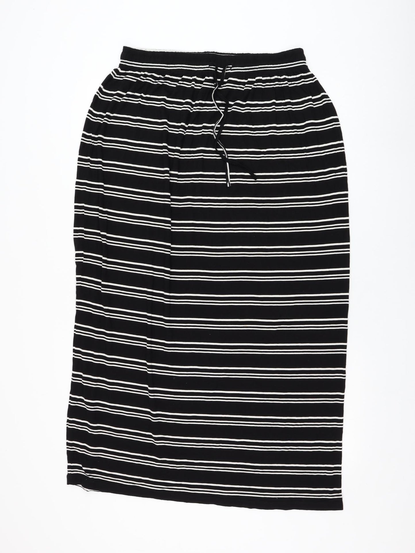 Primark Womens Black Striped Polyester Maxi Skirt Size 14