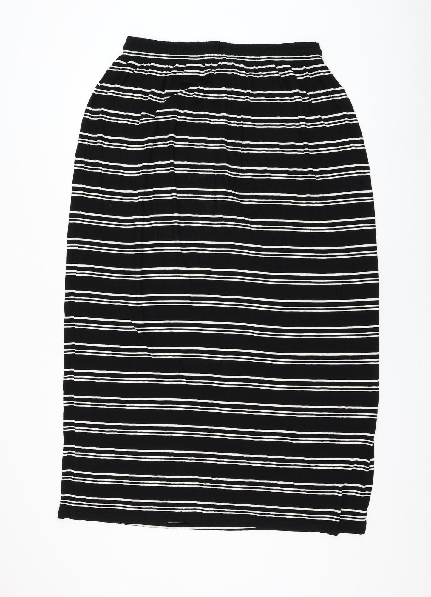 Primark Womens Black Striped Polyester Maxi Skirt Size 14