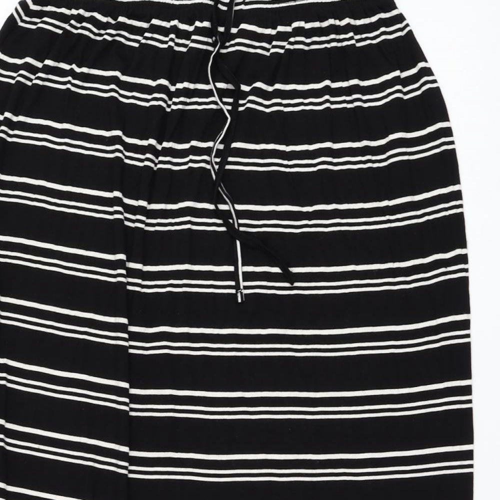 Primark Womens Black Striped Polyester Maxi Skirt Size 14