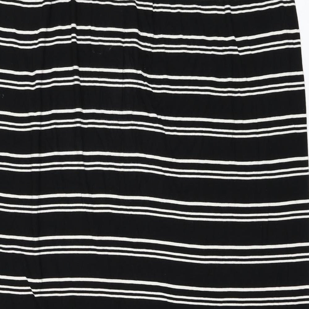 Primark Womens Black Striped Polyester Maxi Skirt Size 14