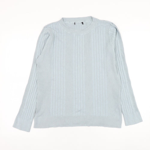 New Look Womens Blue Round Neck  Viscose Pullover Jumper Size 18
