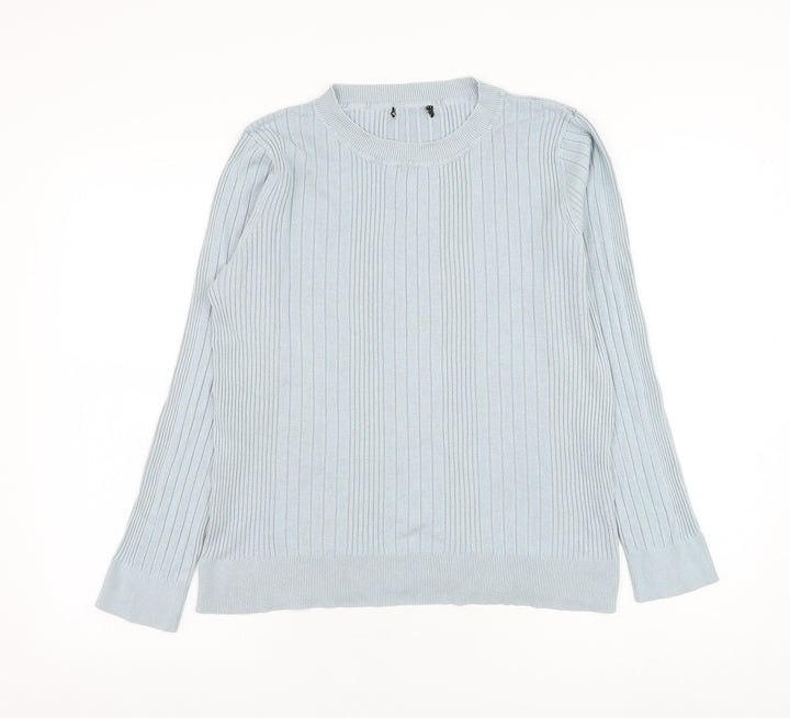 New Look Womens Blue Round Neck  Viscose Pullover Jumper Size 18