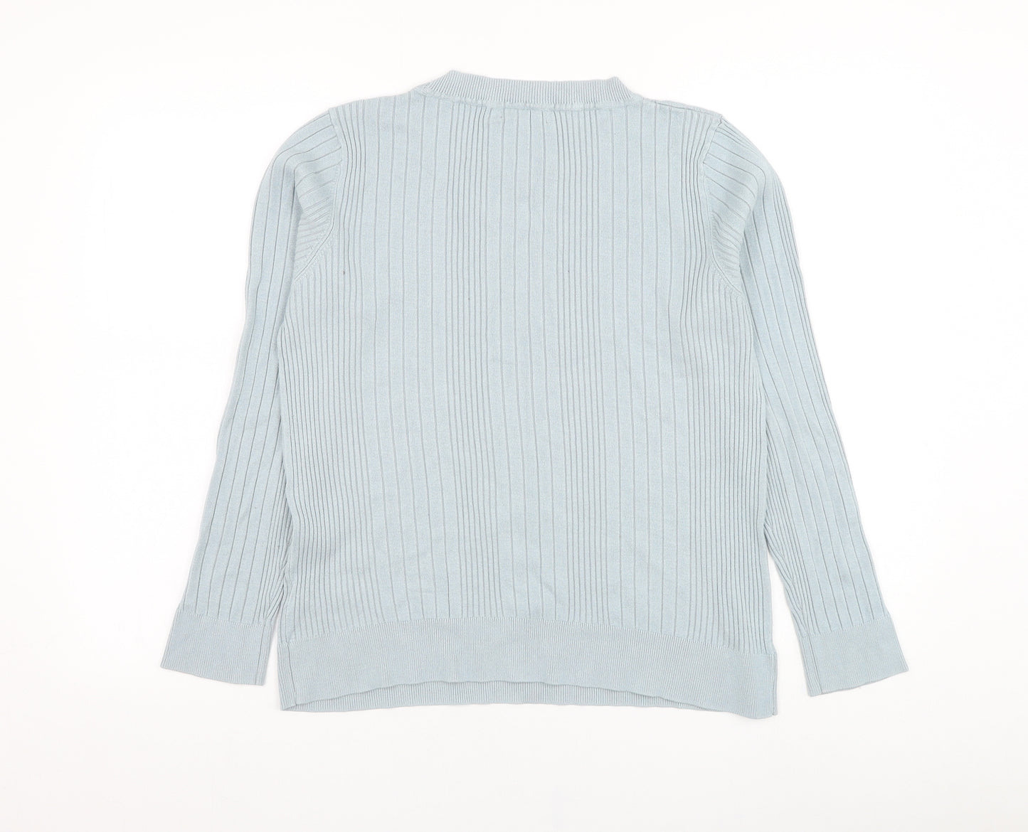 New Look Womens Blue Round Neck  Viscose Pullover Jumper Size 18