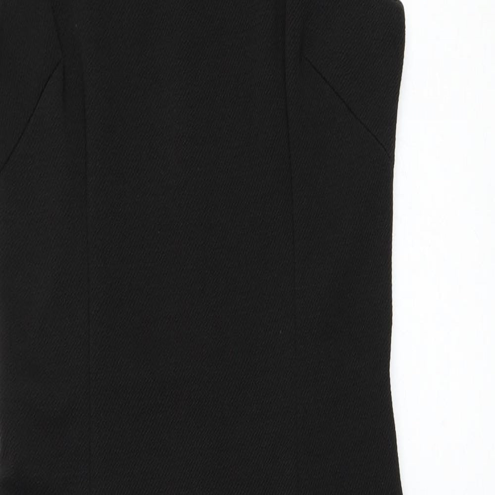 New Look Womens Black  Polyester Pencil Dress  Size 10  Round Neck Zip