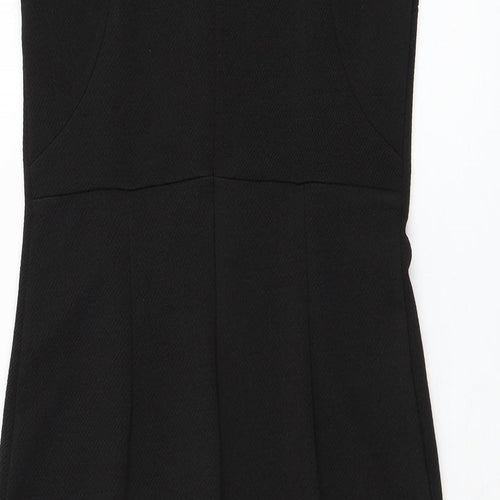 New Look Womens Black  Polyester Pencil Dress  Size 10  Round Neck Zip