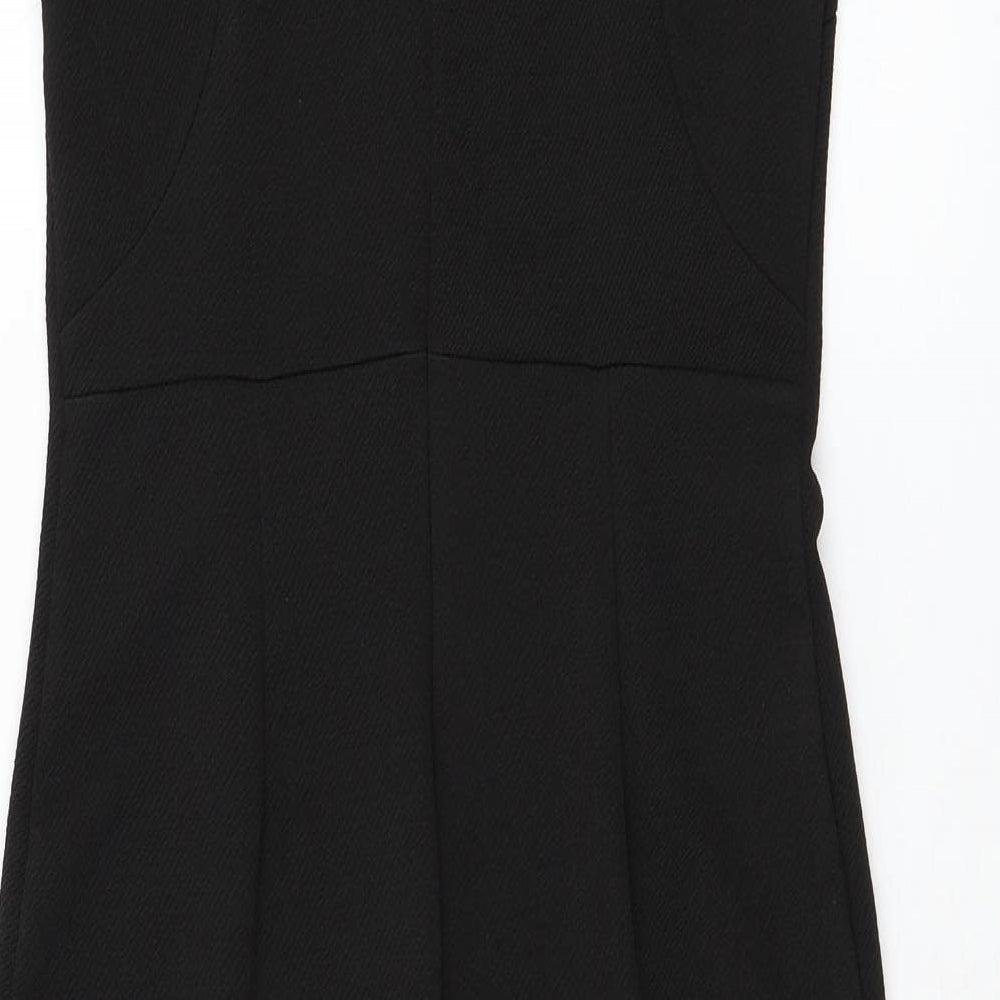 New Look Womens Black  Polyester Pencil Dress  Size 10  Round Neck Zip