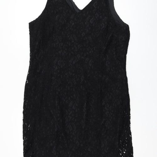 Modern Classics Womens Black  Viscose Shift  Size 18  V-Neck Zip