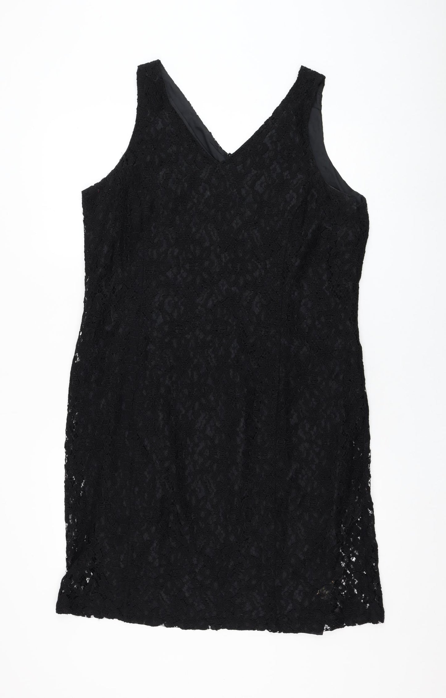 Modern Classics Womens Black  Viscose Shift  Size 18  V-Neck Zip