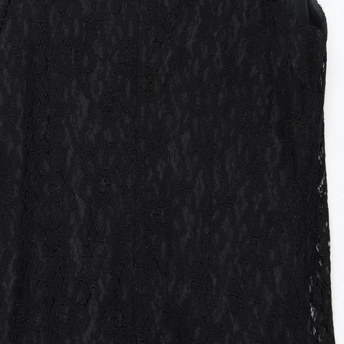 Modern Classics Womens Black  Viscose Shift  Size 18  V-Neck Zip