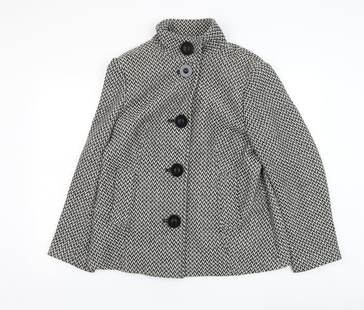 Debenhams Womens White   Overcoat Coat Size 16  Button