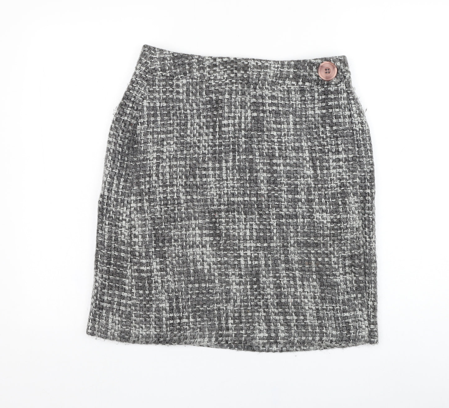 AMARANTO Womens Grey  Acrylic A-Line Skirt Size 12   Zip