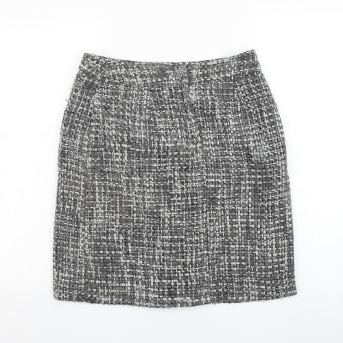 AMARANTO Womens Grey  Acrylic A-Line Skirt Size 12   Zip