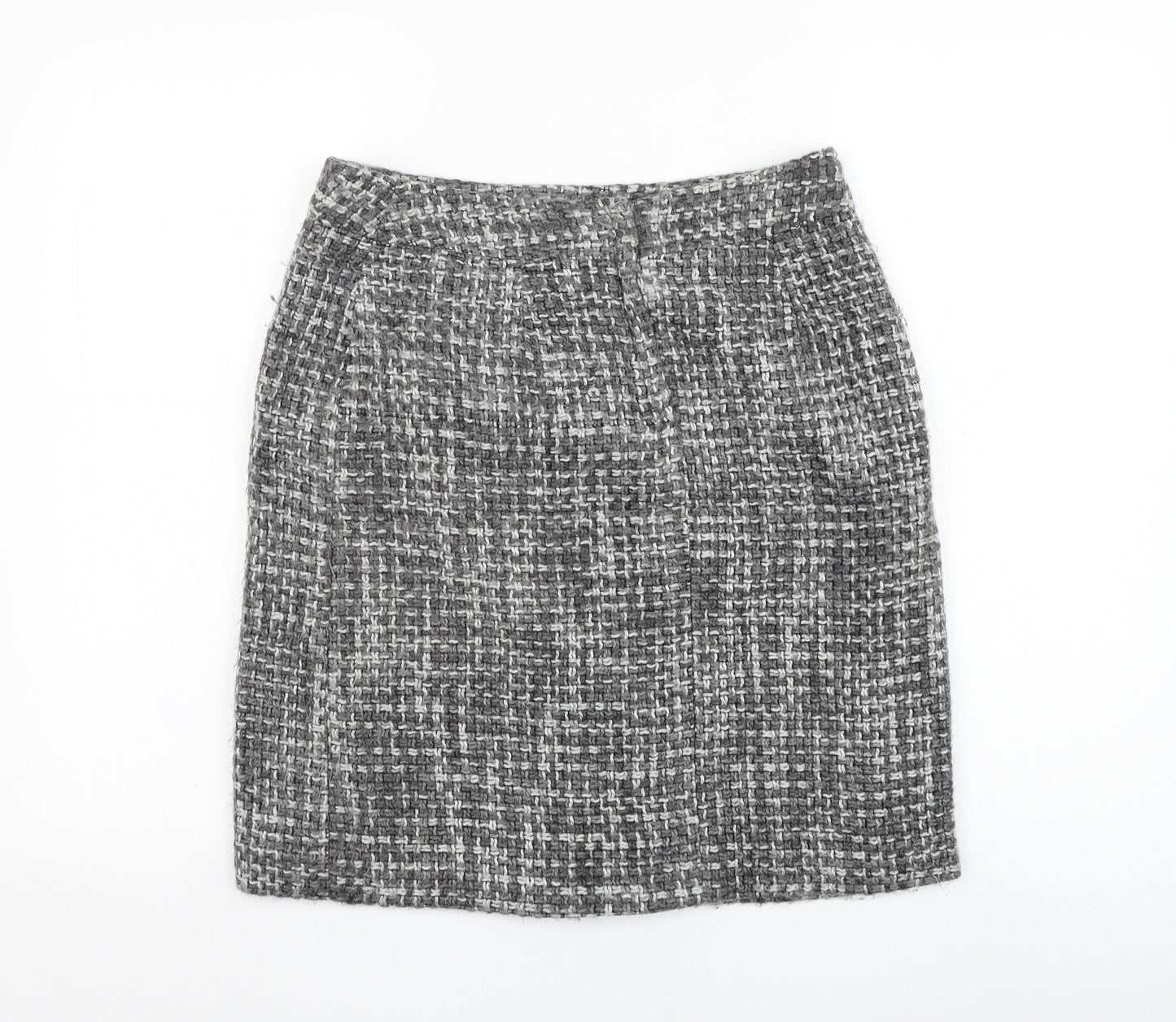 AMARANTO Womens Grey  Acrylic A-Line Skirt Size 12   Zip
