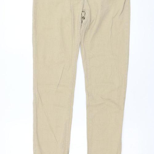 Flame Womens Brown  Cotton Skinny Jeans Size 12 L32 in Regular Zip