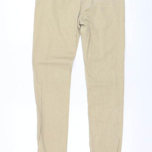 Flame Womens Brown  Cotton Skinny Jeans Size 12 L32 in Regular Zip