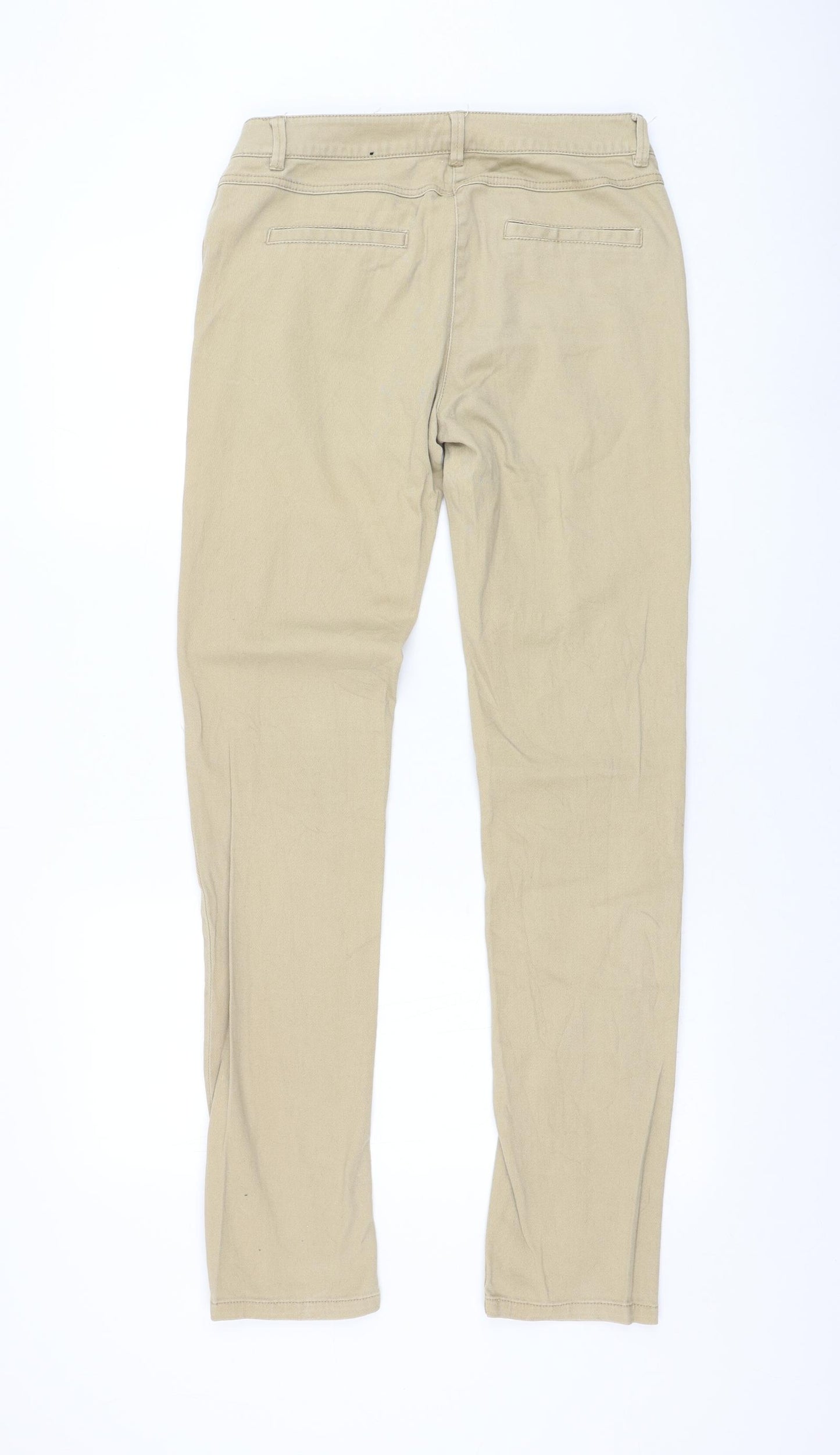 Flame Womens Brown  Cotton Skinny Jeans Size 12 L32 in Regular Zip