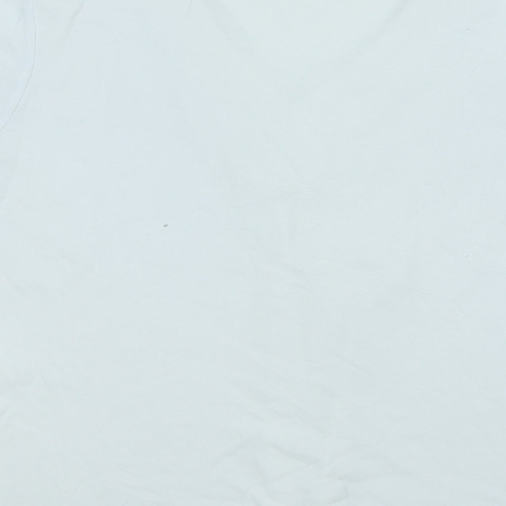 Marks and Spencer Womens White  Cotton Basic T-Shirt Size 18 V-Neck