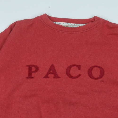 PACO Mens Red  Cotton Pullover Sweatshirt Size XL