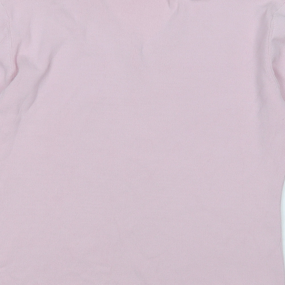 Debbie Morgan Womens Pink V-Neck  Viscose Pullover Jumper Size M