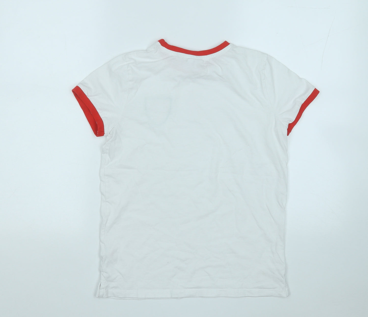 Wales Boys White  Cotton Basic T-Shirt Size 11-12 Years Round Neck  - Wales Football