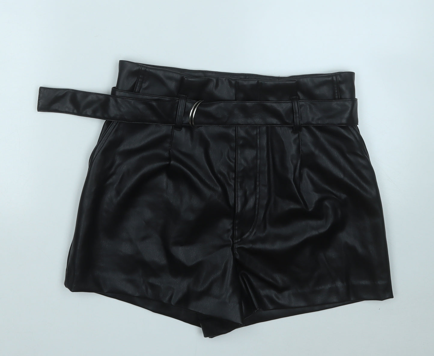 Divided Womens Black  Polyester Sweat Shorts Size 10  Regular  - Leather
