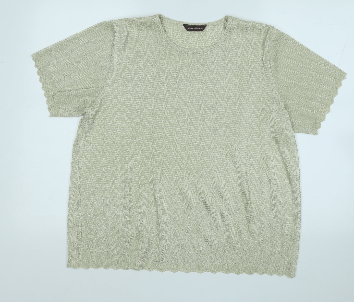 SARAH HAMILTON Womens Green Round Neck  Polyester Pullover Jumper Size 16
