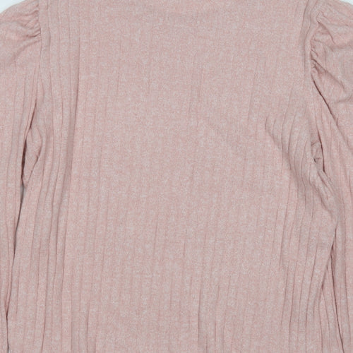 Papaya Womens Pink Round Neck  Polyester Pullover Jumper Size 16
