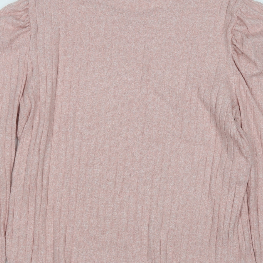 Papaya Womens Pink Round Neck  Polyester Pullover Jumper Size 16