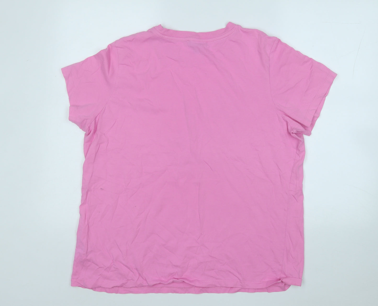 Primark Womens Pink  Cotton Basic T-Shirt Size 18 Round Neck - Take care of yourself