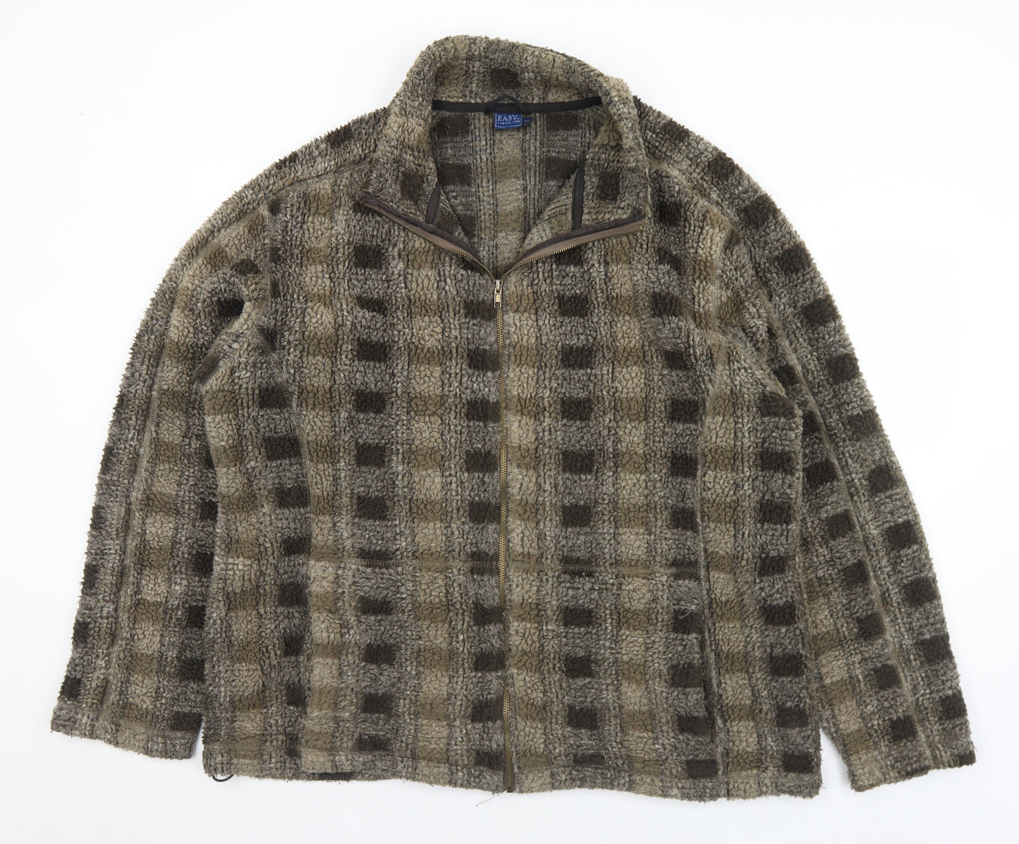 Easy Mens Brown Geometric  Jacket  Size XL  Zip