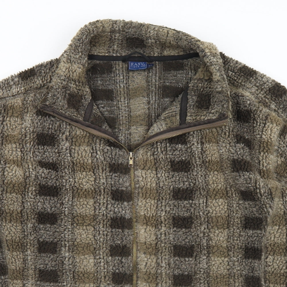 Easy Mens Brown Geometric  Jacket  Size XL  Zip