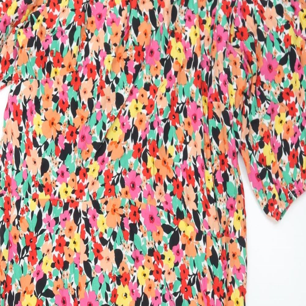 F&F Womens Multicoloured Floral Viscose A-Line  Size 20  V-Neck