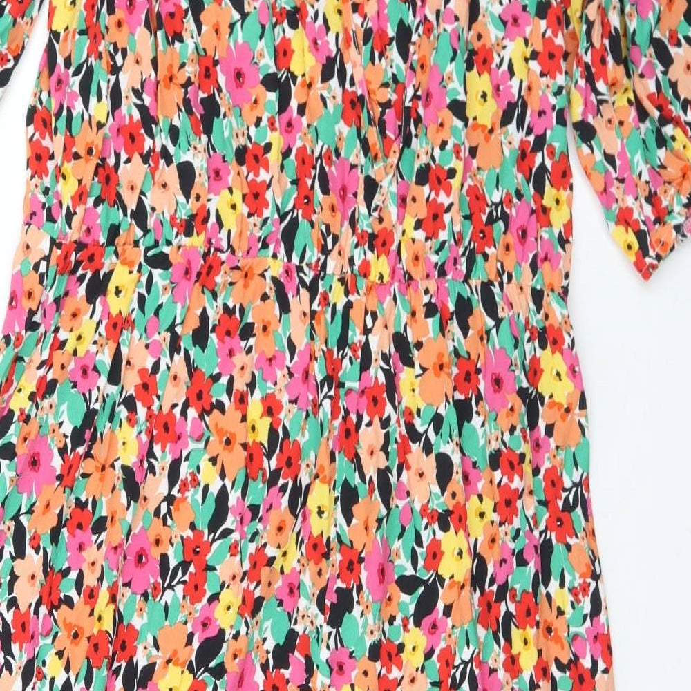 F&F Womens Multicoloured Floral Viscose A-Line  Size 20  V-Neck
