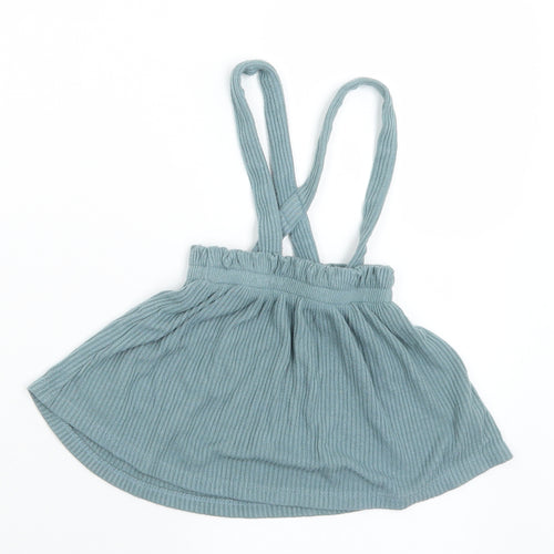 George Girls Green  Viscose Pinafore/Dungaree Dress  Size 9-12 Months  Square Neck