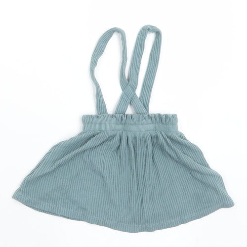 George Girls Green  Viscose Pinafore/Dungaree Dress  Size 9-12 Months  Square Neck