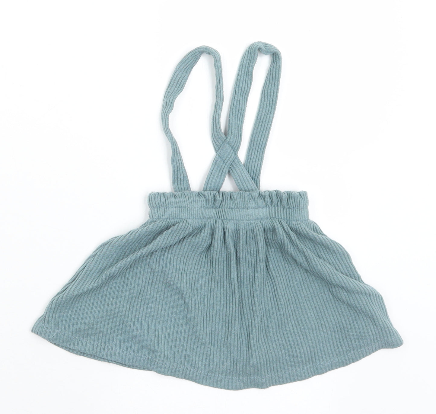George Girls Green  Viscose Pinafore/Dungaree Dress  Size 9-12 Months  Square Neck