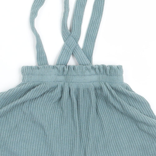 George Girls Green  Viscose Pinafore/Dungaree Dress  Size 9-12 Months  Square Neck
