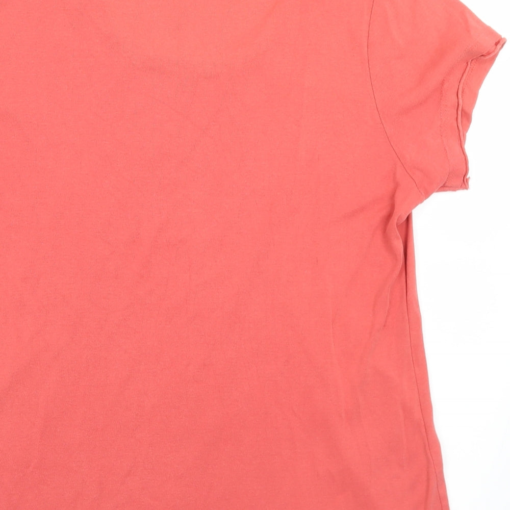 Preworn Womens Pink  Polyester Basic T-Shirt Size 18 Round Neck