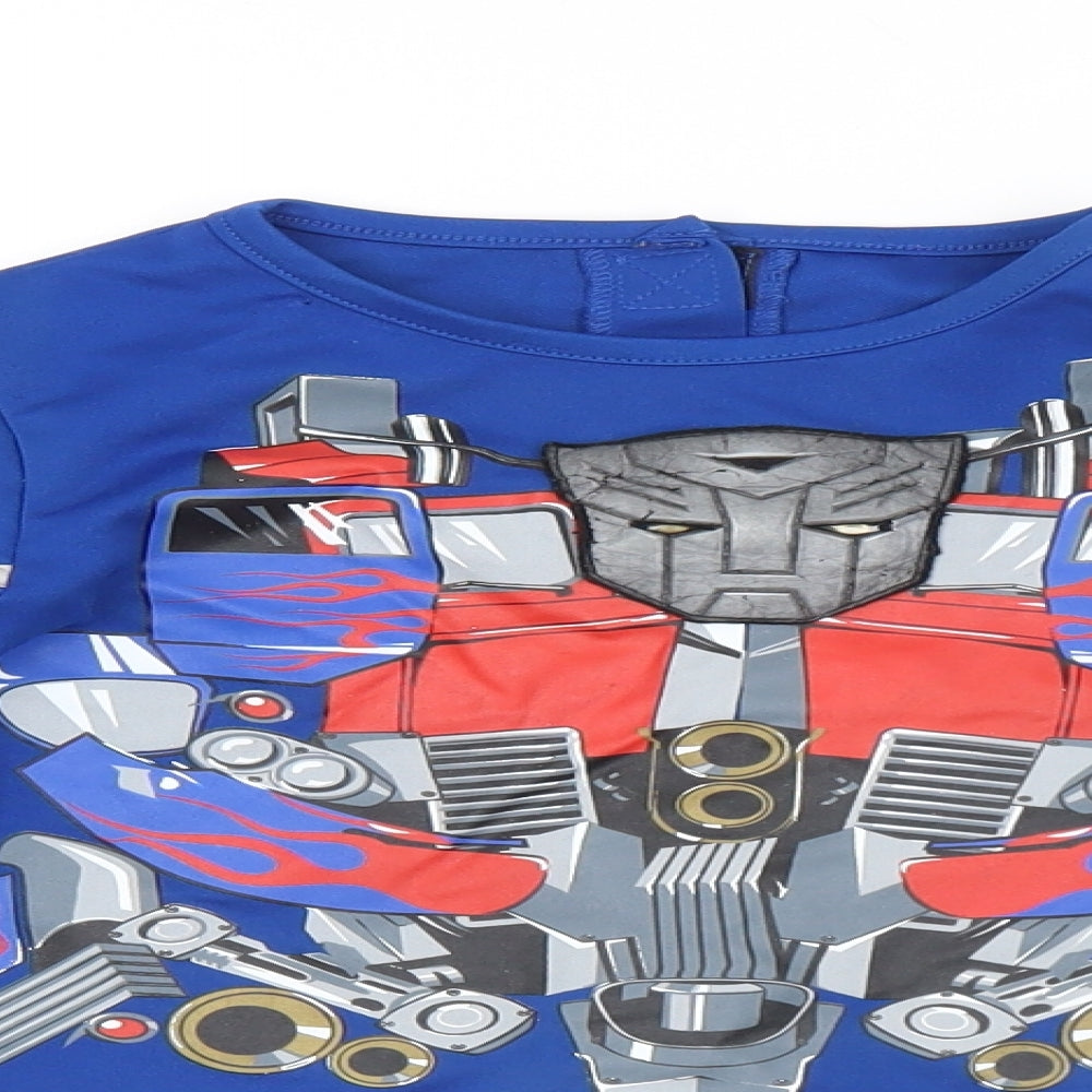 Marks and Spencer Boys Multicoloured  Polyester Basic T-Shirt Size 3-4 Years Crew Neck Hook & Loop - Transformers Dress Up