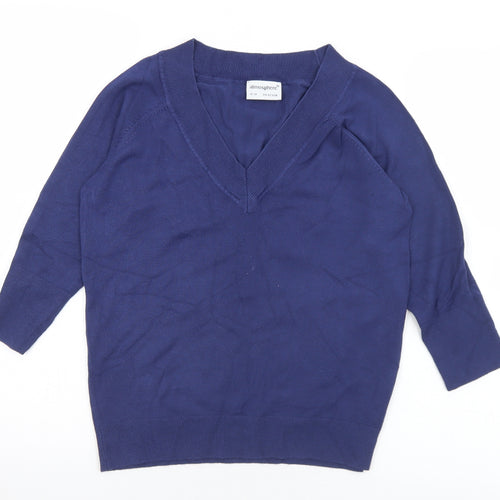 Atmosphere Womens Blue V-Neck  Acrylic Pullover Jumper Size 12   - 12-14